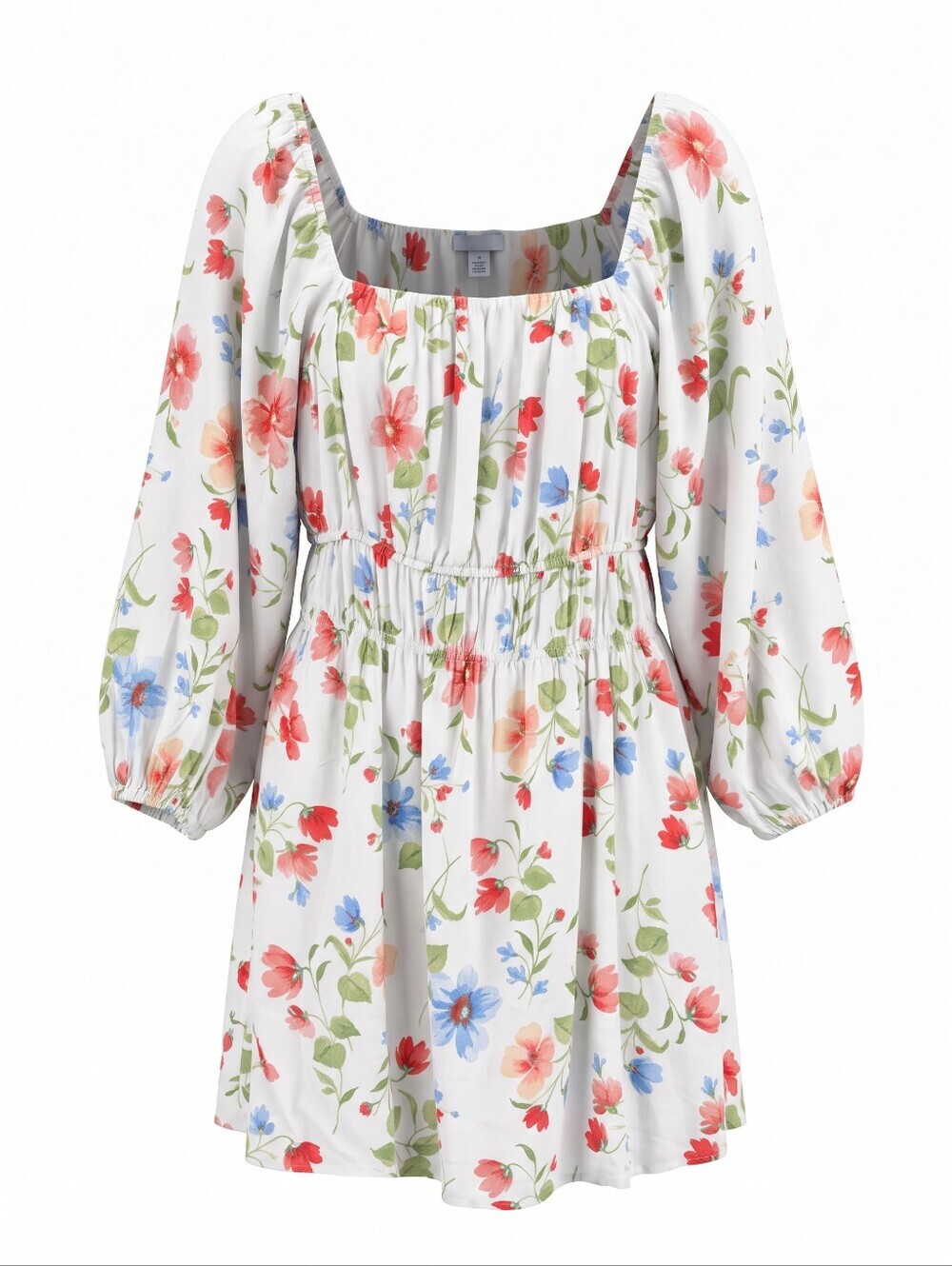 Old Navy White Floral Midi Dress Festival Pugg Long Sleeves Festival Flare Mini